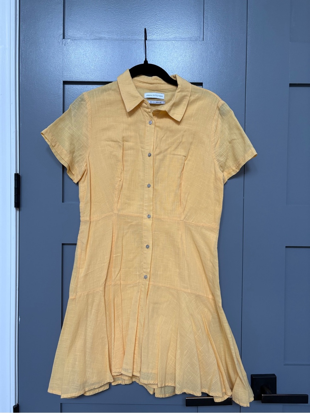 Urban Outfitters Yellow Button-Front Mini Dress